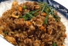 arroz frito con pato pekin y salsa soja