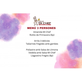 MENÚ 3 PERSONES